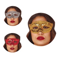 Masque avec sequins et dentelle