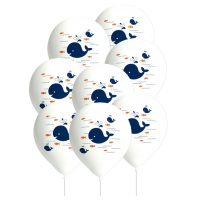 Ballons en latex Petite Baleine de 27 cm - 8 unités