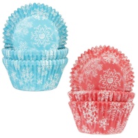 Capsules pour cupcakes avec flocons de neige colorés - House of Marie - 50 unités