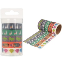 Set de washi tapes de fête alpaga de 5 m - 5 unités