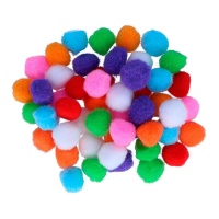 Pompons en couleurs en polypropylène de 2,5 cm - Innspiro - 50 unités