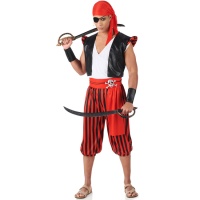 Déguisement de pirate avec pantalon rayé pour homme