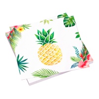 Serviettes Hawaïennes ananas de 16,5 cm - 20 unités