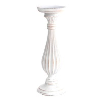 Bougeoir en bois blanc de 28 cm - Dcasa