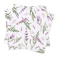 Serviettes aux lavandes lilas de 16,5 cm - 20 unités