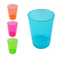 Verres en plastique néon de 370 ml - 4 unités