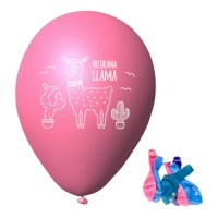 Ballons en latex No Drama Llama de 23 cm - 6 unités