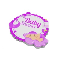 Figurine en liège pour Baby Shower fille de 25 x 22 x 4 cm