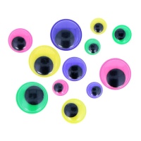 Yeux mobiles colorés assortis - Innspiro - 64 unités