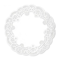 Ensemble de 5 Napperons Ronds en Papier Blanc - 41 cm