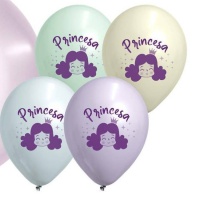 Ballons en latex princesse couleurs assorties de 30 cm - Ballons Clown - 25 unités