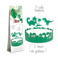 Topper pour gâteau et contour de Dinosaures - Scrapcooking - 4 unités