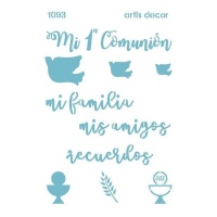 Pochoir Stencil Ma Première Communion de 20 x 28,5 cm - Artis Decor