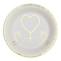 Assiettes de Cérémonie de Communion de 22,5 cm - 11 unités