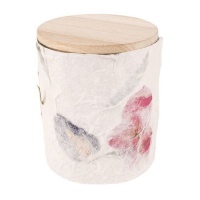 Bougie parfumée de 8 cm avec papier décoratif et couvercle - DCasa