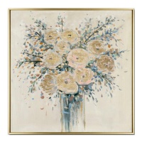 Tableau doré bouquet de 80 x 80 cm - DCasa