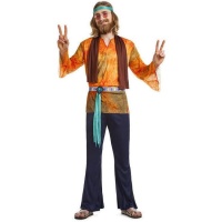 Costume hippie orange pour homme