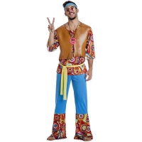 Déguisement hippie avec imprimé joyeux pour homme