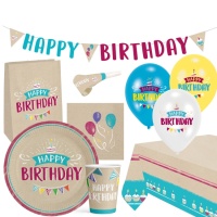 Pack pour fête d'anniversaire en kraft