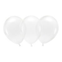 Ballons en latex de 12 cm cristal transparents - PartyDeco- 100 unités