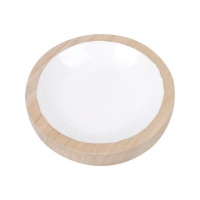 Vide-poches rond en bois et blanc de 14,8 cm - Dmaison