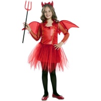 Costume d'élégante diablesse avec ailes pour fille