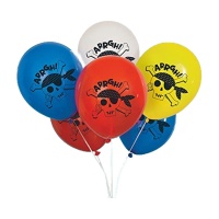 Ballons en latex Pirate Barbe Rouge de 30 cm - Unique - 8 unités