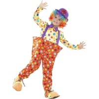 Déguisement de clown coloré à pois pour enfant