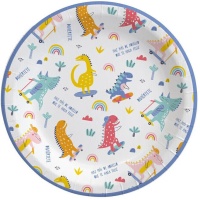 Assiettes à Dinosaures amusants de 23 cm - 6 unités