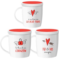 Tasse de 350 ml Amour avec messages et filtre - 1 unité