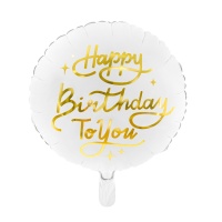 Ballon rond Joyeux Anniversaire à Vous de 35 cm - PartyDeco