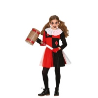 Costume d'arlequin à losanges rouges pour fille