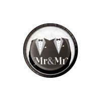 Assiettes de Mr & Mr de 17 cm - 8 unités