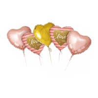 Bouquet de ballons en forme de coeur 