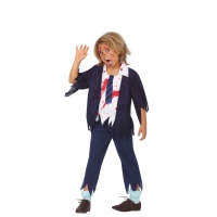 Costume d'uniforme d'étudiant zombie pour enfant