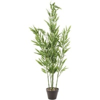 Plante artificielle bambou avec pot noir de 1,30 m