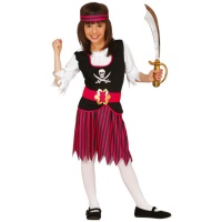 Déguisement de pirate rose à rayures pour fille