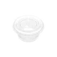 Saucière en plastique transparent avec couvercle de 60 ml - 10 unités