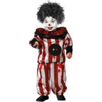 Costume de clown ensanglanté à rayures pour bébé