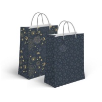 Sac cadeau de 14 x 11,5 x 6,7 cm de Constellations bleu marine - 1 unité