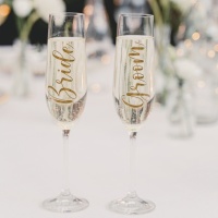 Autocollants pour verres de mariage pour Marié et Mariée - PartyDeco - 2 unités