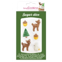 Figurines en sucre sur le thème de la forêt - Scrapcooking - 6 unités