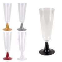 Flûte de 150 ml en plastique couleurs champagne - 4 unités