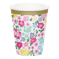 Gobelets floraux de 266 ml - 8 unités