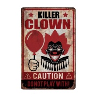 Pancarte de clown assassin de 36 x 24,5 cm