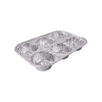 Emballage de 25,5 x 17 x 3,6 cm jetable pour cupcakes - 2 unités de 6 cavités