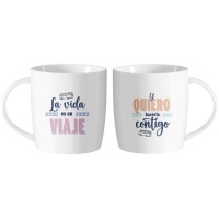 Tasse de 350 ml La vie est un voyage et je veux le faire avec vous - 2 unités