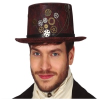 Chapeau Haut-de-forme Steampunk en similicuir