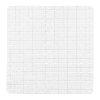 Tapis de douche antidérapant de 50,3 X 50,3 cm à carreaux blancs