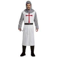 Costume de chevalier templier blanc pour homme